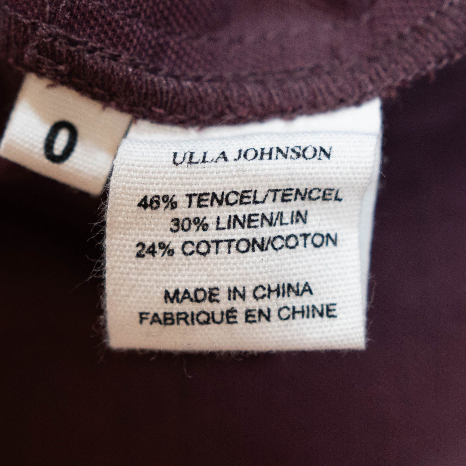 Ulla Johnson Marianne Lace Up Linen Cotton Ruffle Hem Pullover Mini Dress Mauve