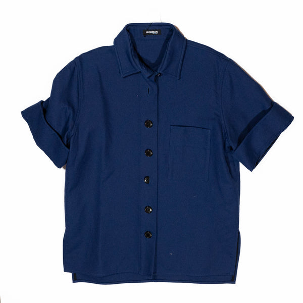 NEW Kwaidan Editions Oversized Mens Collared Shirt Cotton Twill Industrial Blue