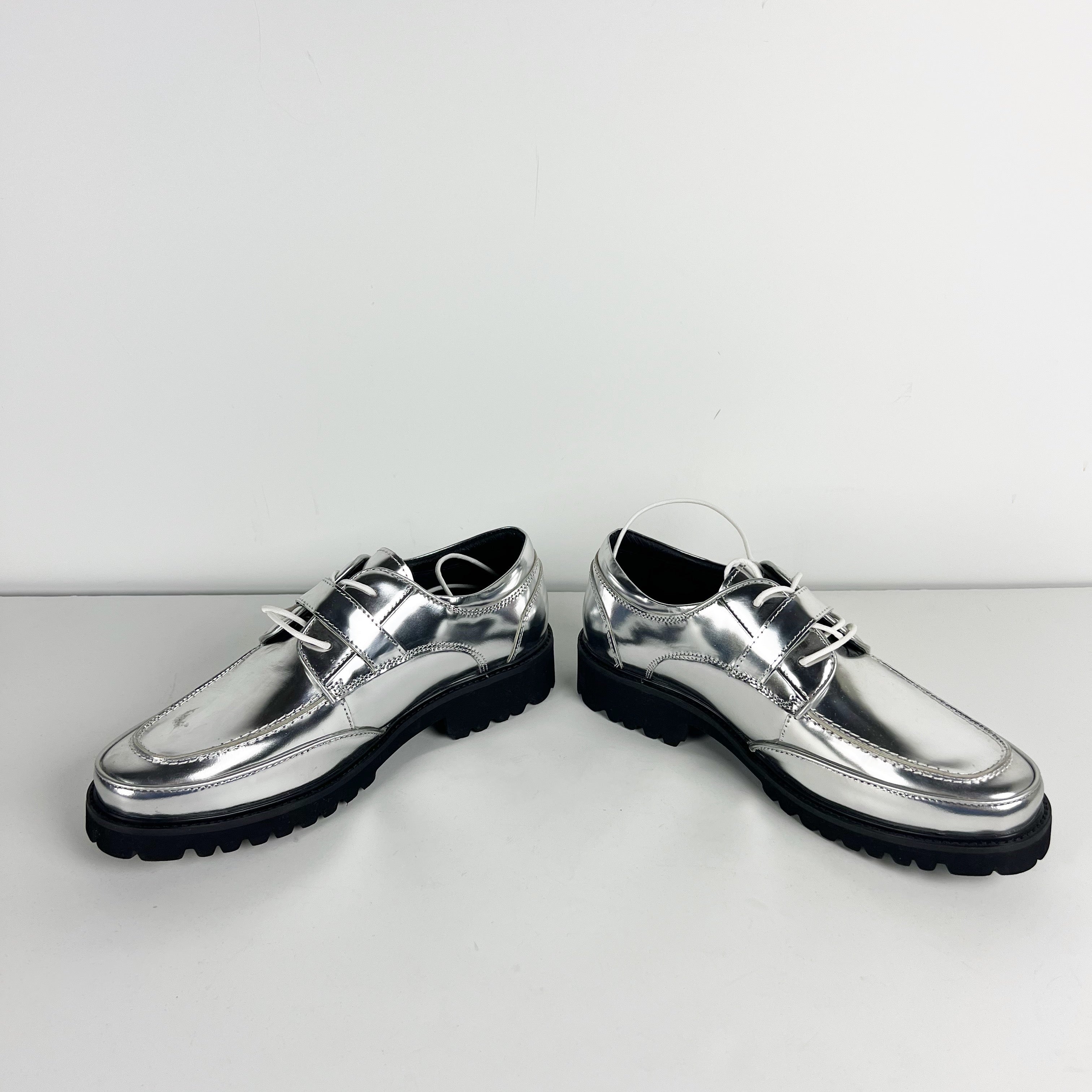 NEW Marc Nolan Women's Atlas Patent Leather Lace Up Buckle Derbys Flats Shoes 9