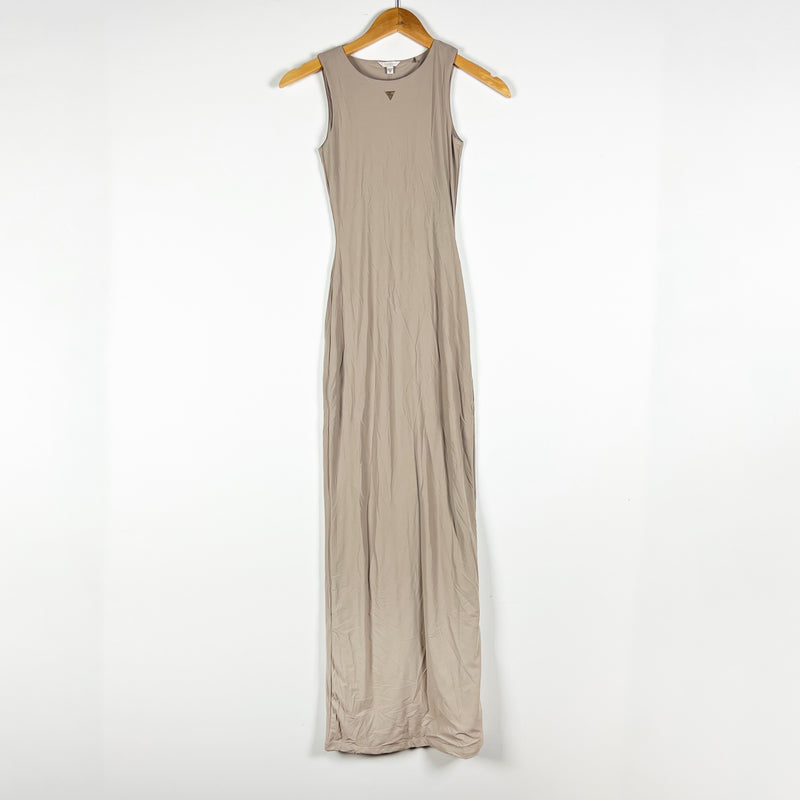 NEW Guess Crystal Jewel Embellished Logo Sleeveless Bodycon Long Tank Dress XS