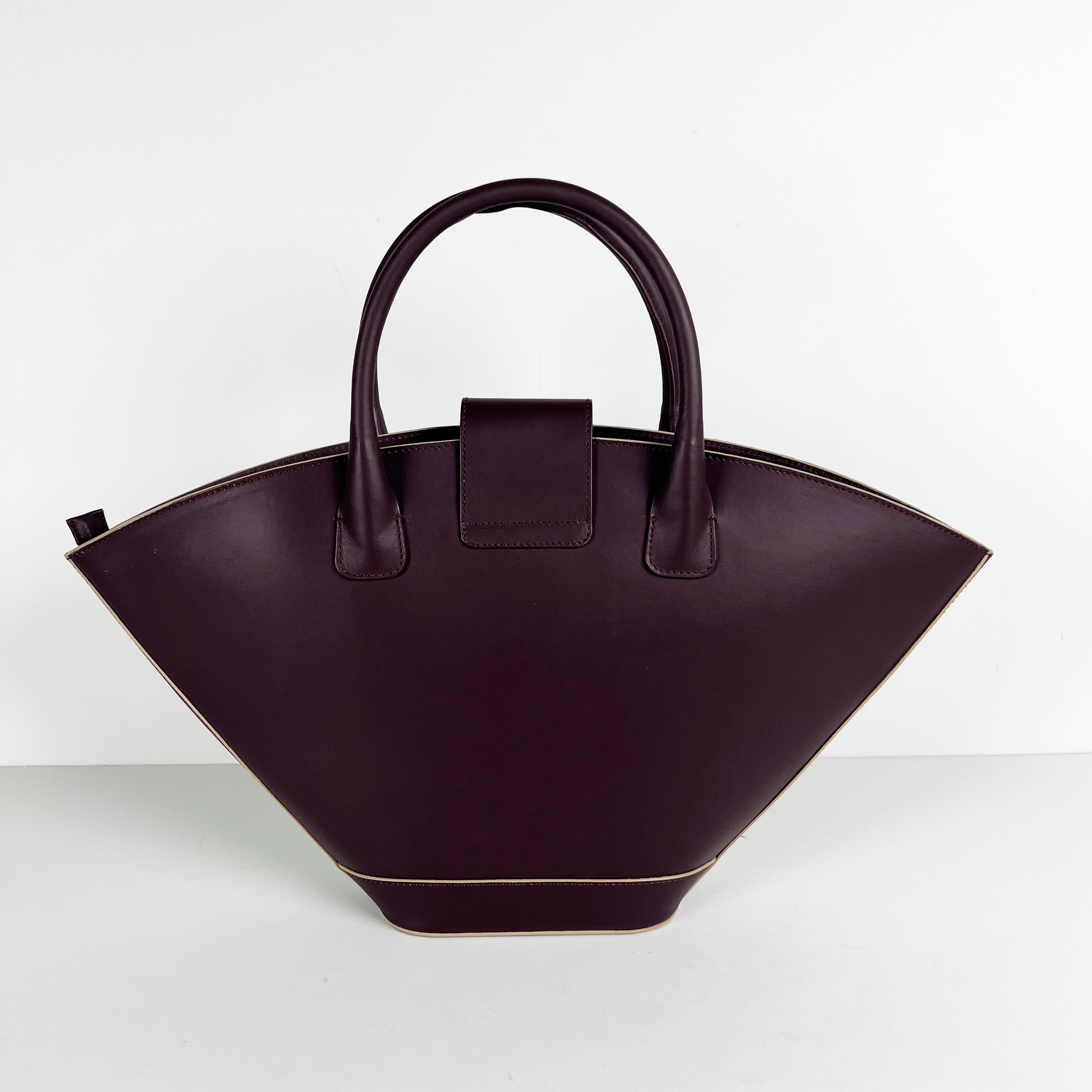Paris 64 Lumière Burdeos Genuine Leather Convertible Tote Bag Purse Burdeos