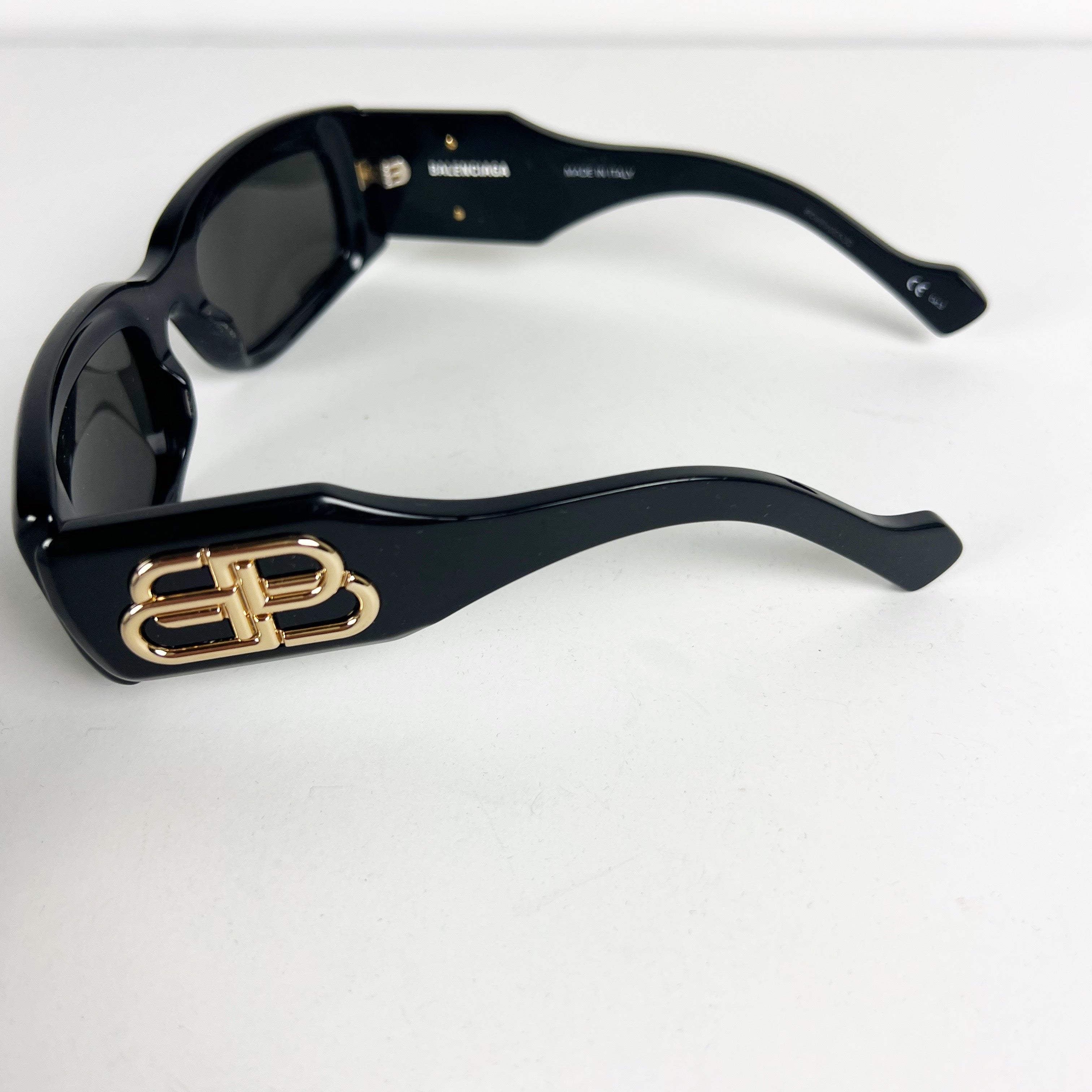 Balenciaga Women's Made In Italy Black BB0071S Rectangle Frame Sunglasses
