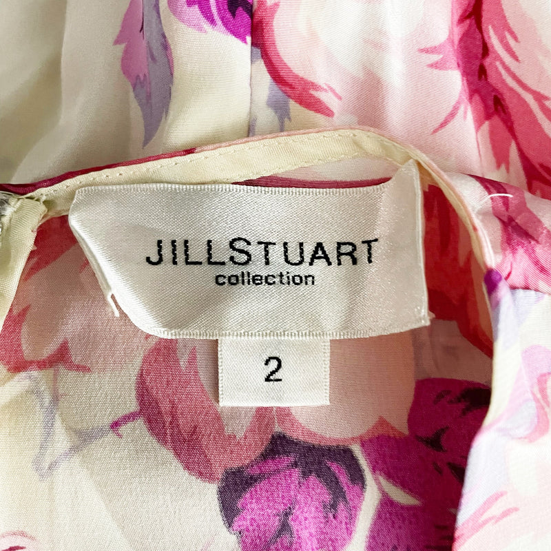 Jill Stuart Collection Silk Chiffon Floral Flower Print Pattern Jumpsuit Jumper