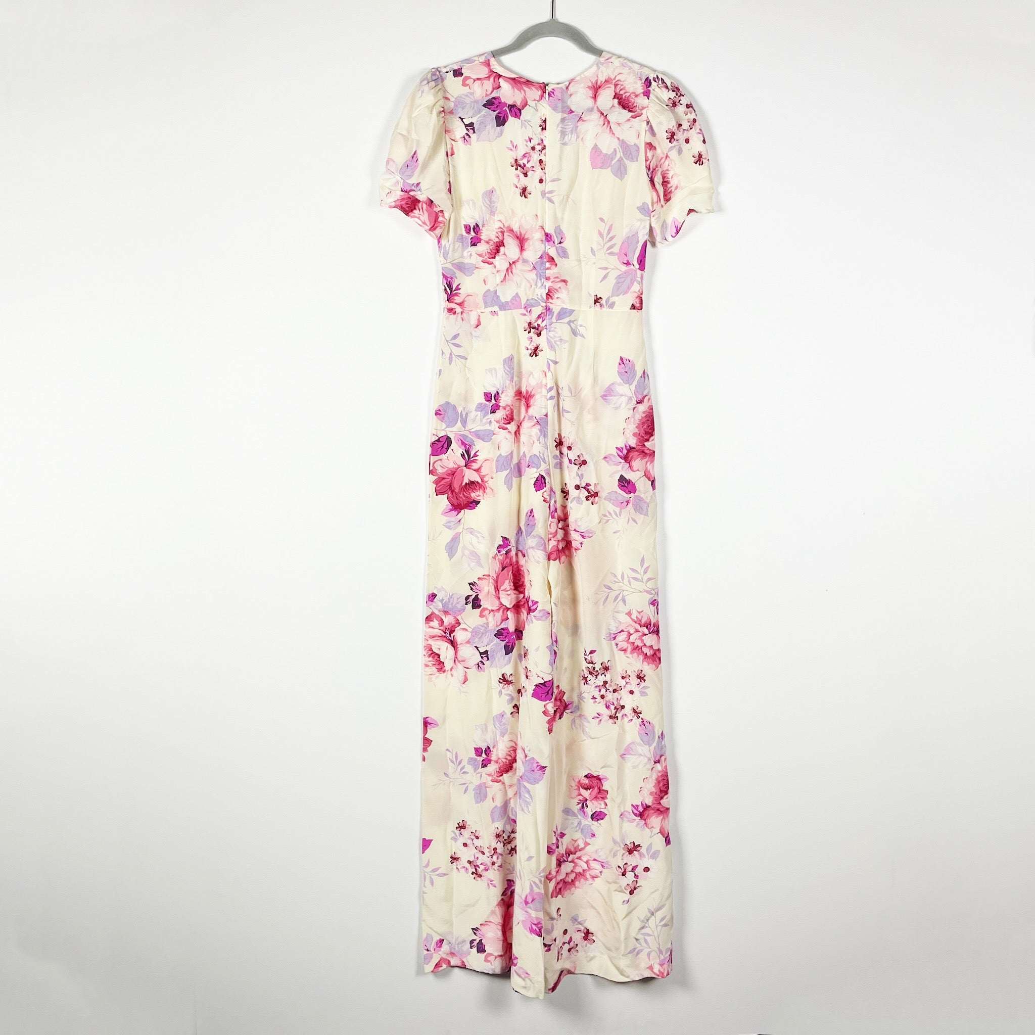 Jill Stuart Collection Silk Chiffon Floral Flower Print Pattern Jumpsuit Jumper