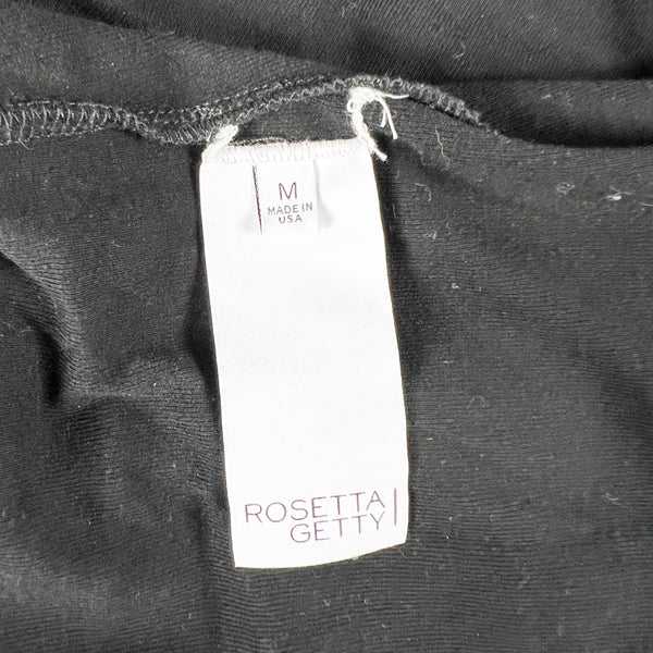 Rosetta Getty Cotton Knit Oversize V Neck Long Sleeve Pullover Midi Dress Black