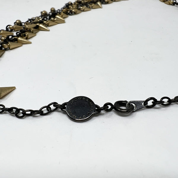 Marc Jacobs Faux Gold Black Dainty Spike Long Chain Layering Necklace