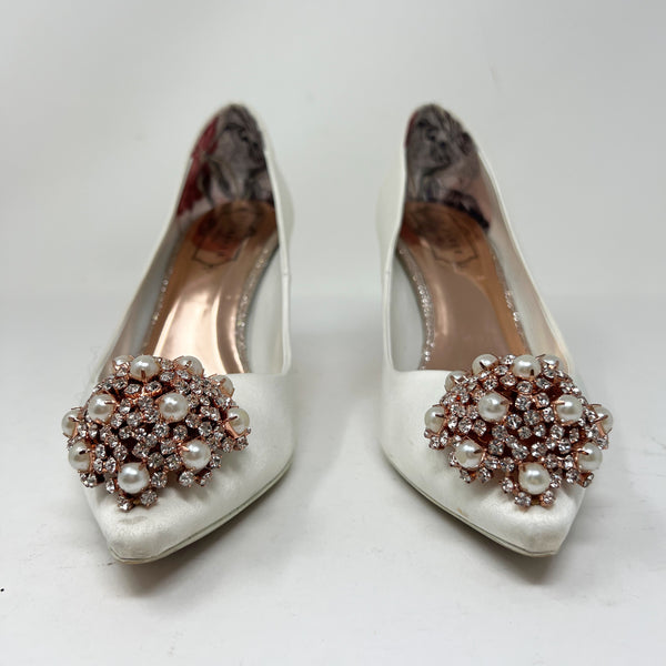 Ted Baker Dahrlin Pearl Jewel Crystal Satin Embellished  Pointed Toe Pump Heels