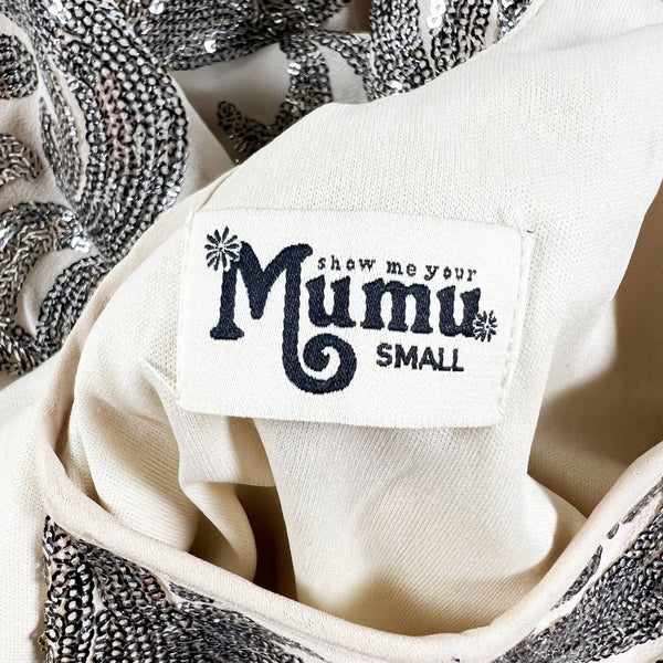 Show Me Your Mumu Gomez Allover Paisley Sequin Sparkle Embellished Mini Dress S