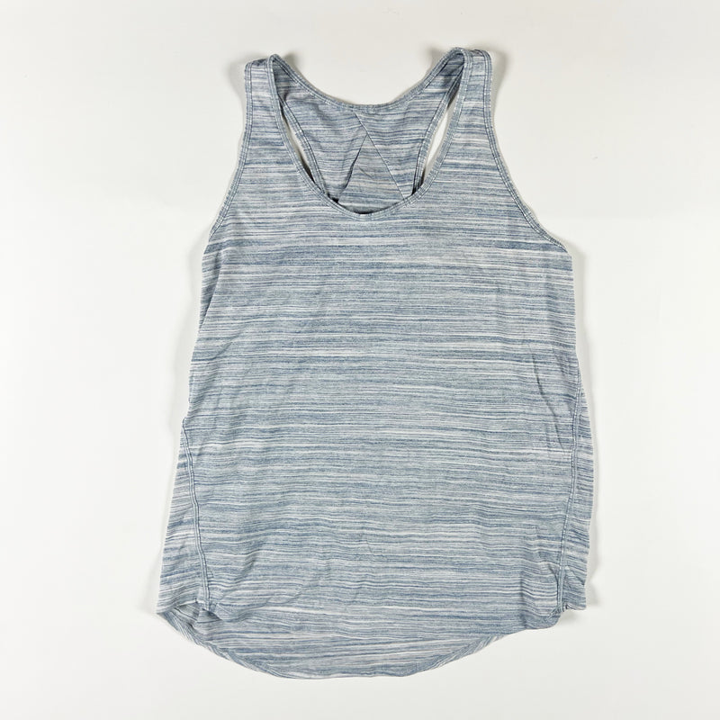 Lululemon Women's Essential Tank Pleated Back Sleeveless Work Out Shirt Gray 4