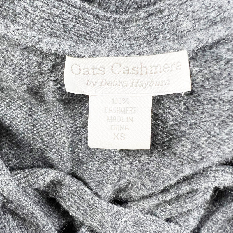 Oats Cashmere By Debra Hayburn Ultra Soft Knit Lace Up Sweater Dress Midi Gray