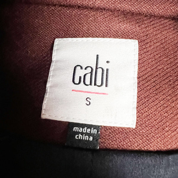 Cabi Fall Boss #3545 Collared Button Front Flared Tail Pea Coat Jacket Burgundy