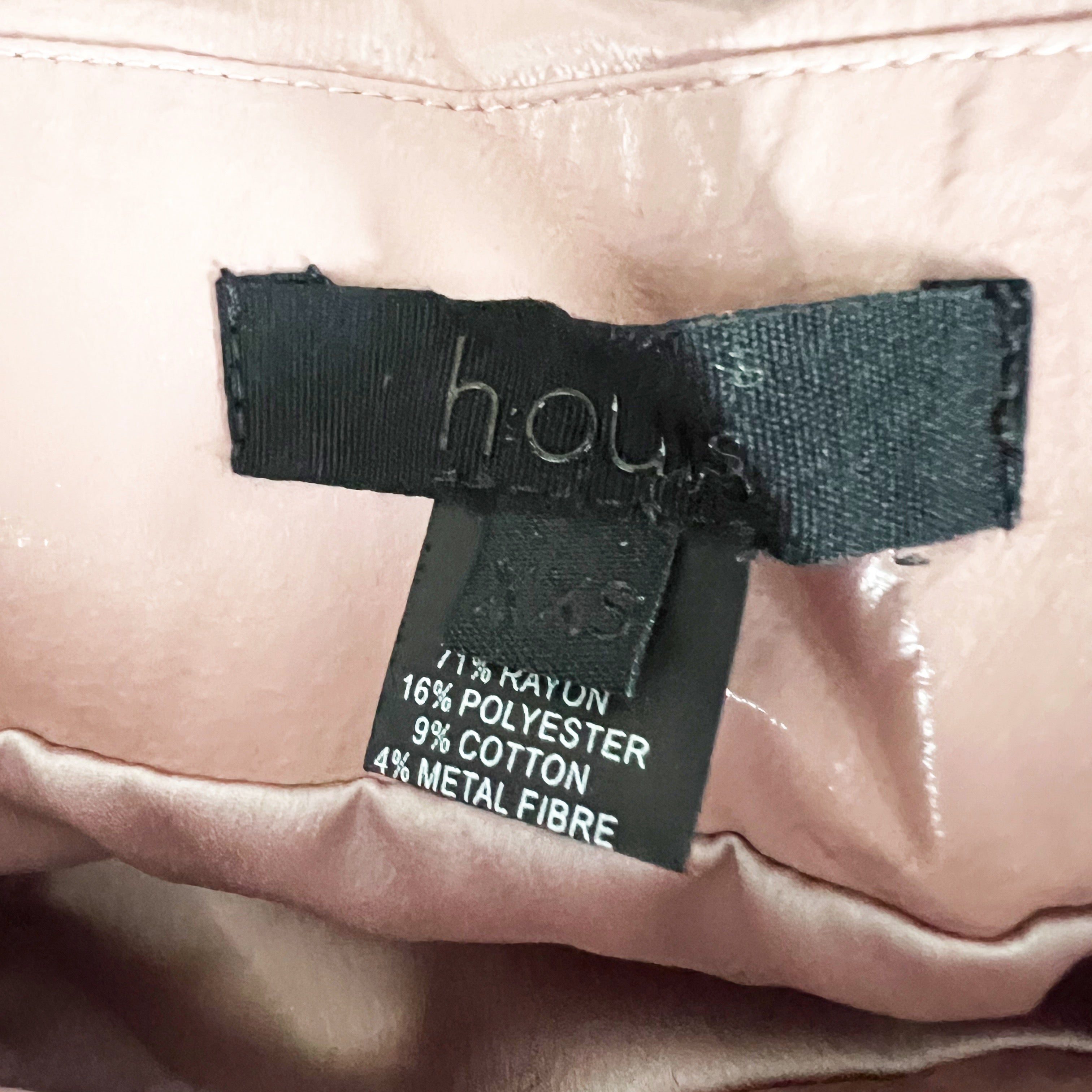 H:Ours Brienne Metallic Luxe Ruched Pleated Zipper Mini Skirt Light Pink XXS