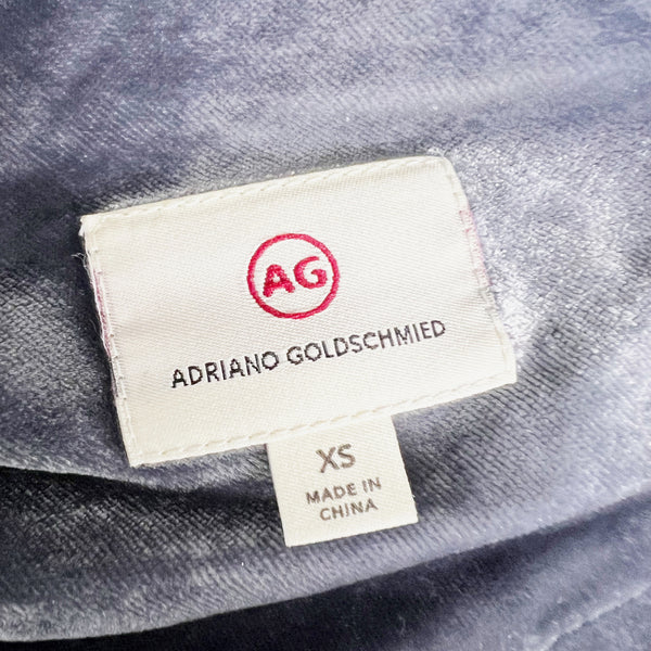 AG Adriano Goldschmied Gia Velvet Velour Cowl Neck Sleeveless Slip Dress Gray XS