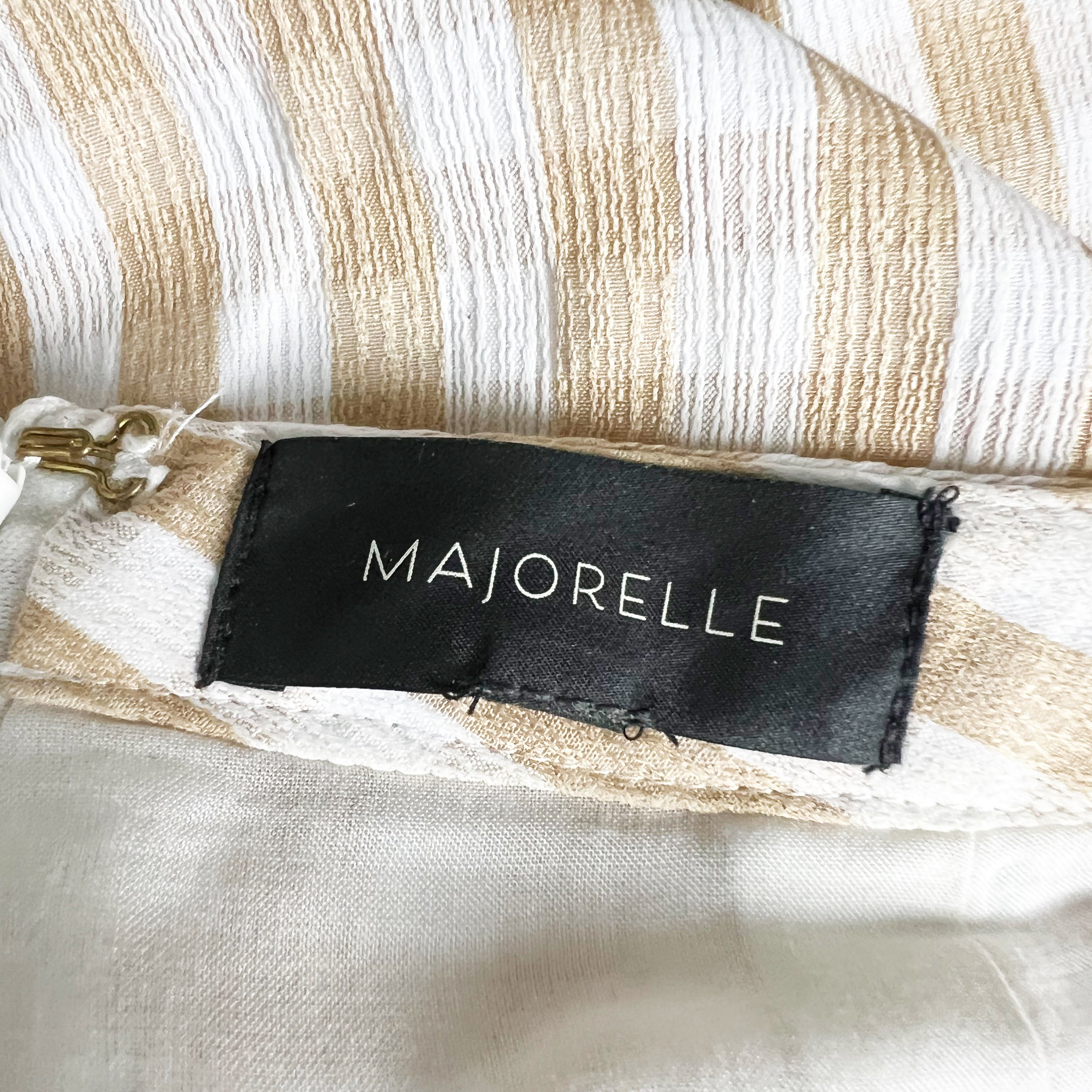 Majorelle Theo Gingham Check Print Pattern Tassel Tie Crop Straight Leg Pants XS