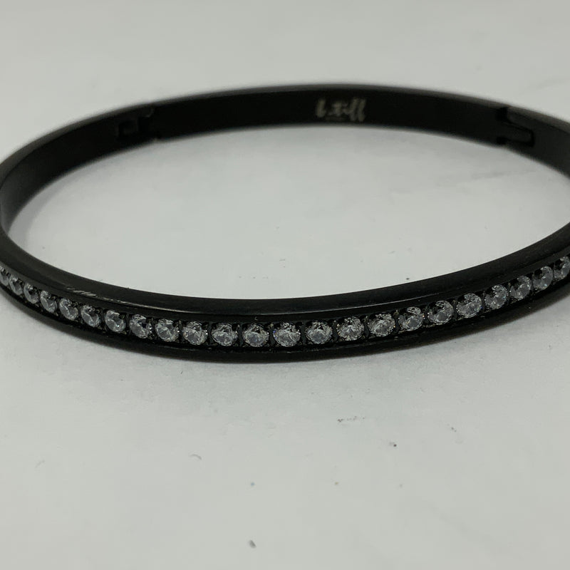 B. Tiff BG333B Eternity 25 .02ct Diamond Alternative Black Bangle Bracelet Small
