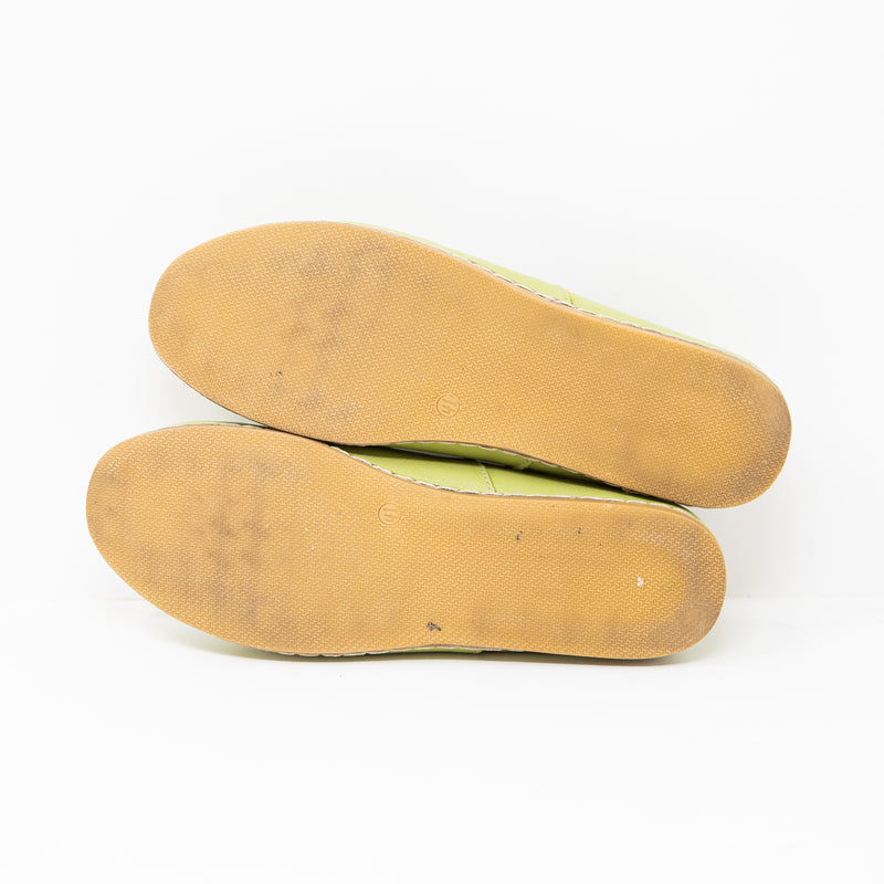 Charix Pistachio Slip On Genuine Leather Flat Casual Slides Shoes Green 9.5