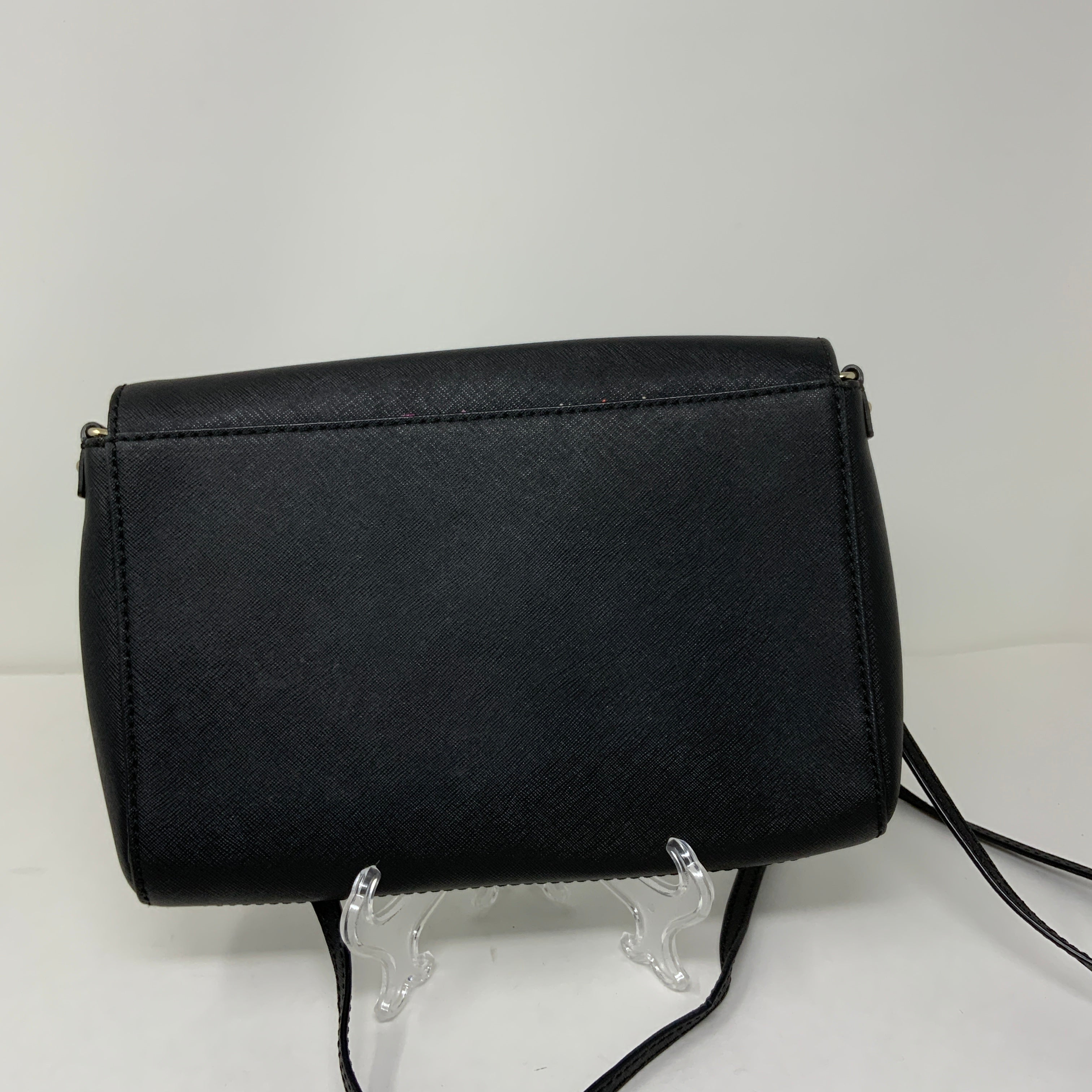 Kate Spade Genuine Saffiano Leather Crossbody Chain Strap Foldover Purse Bag