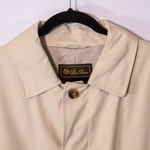 Loro Piana Made In Italy Water Wind Rain Resistant Collared Long Trench Coat XL