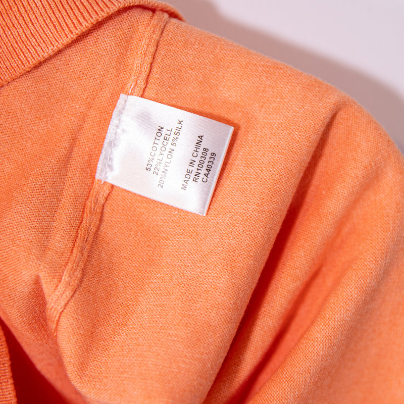 Peter Millar Men's Cotton Silk Knit Stretch Quarter Zip Pullover Sweater Orange&nbsp;