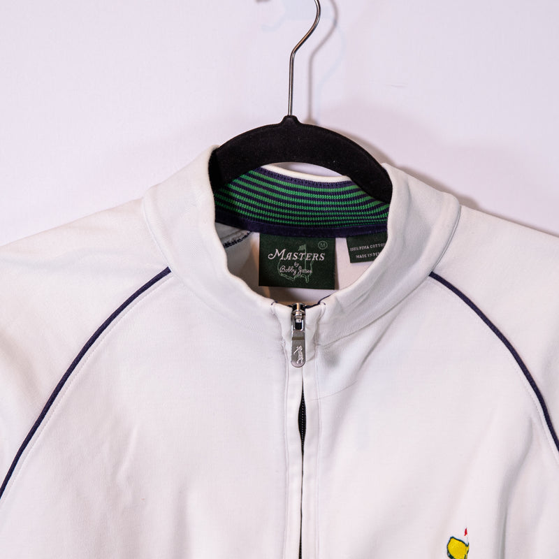 Masters By Bobby Jones Men's Quarter Zip Long Sleeve Pullover Golf Sweater White