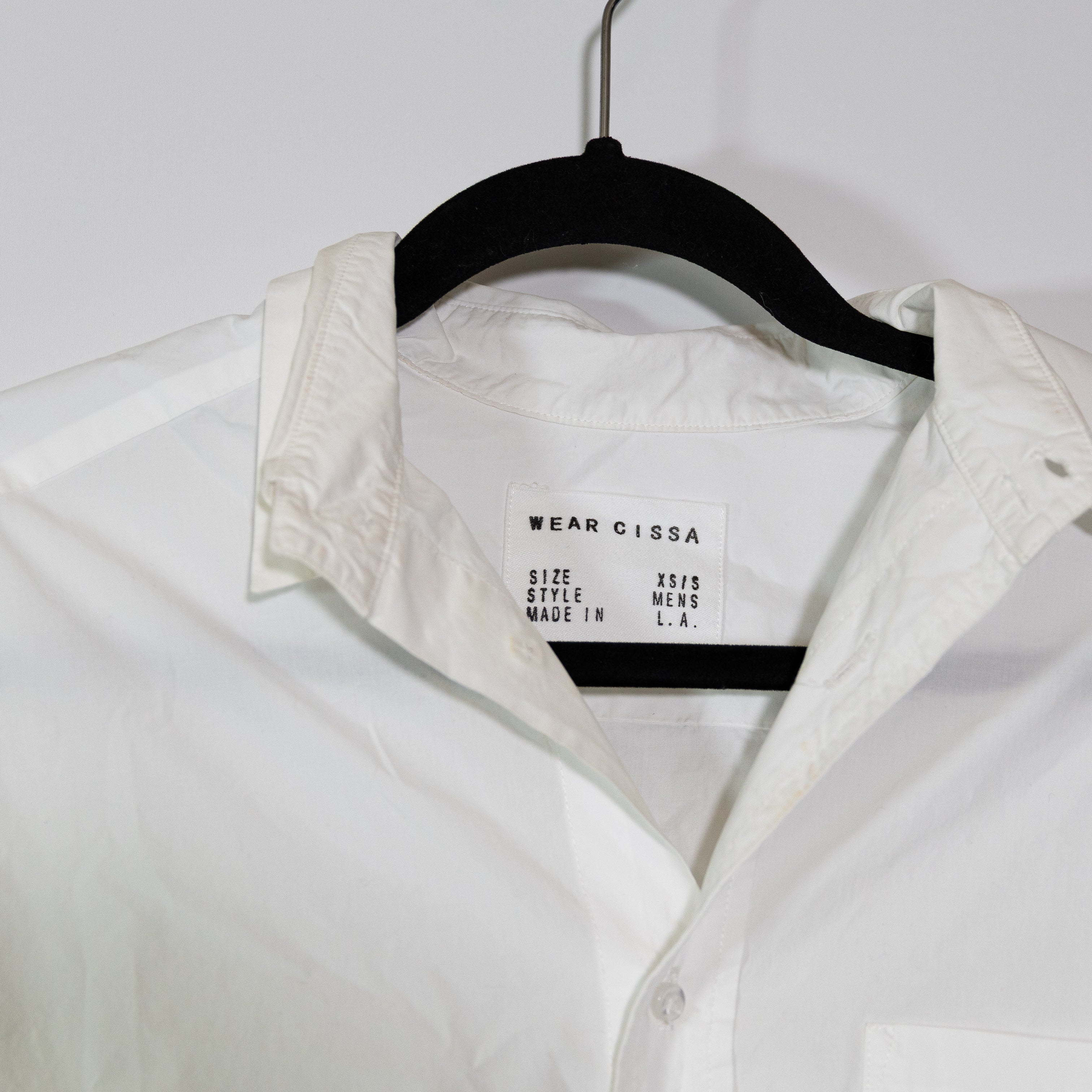 Cissa Women's The Daily Cotton Collared Button Down Wrap Shirt Blouse White XS/S
