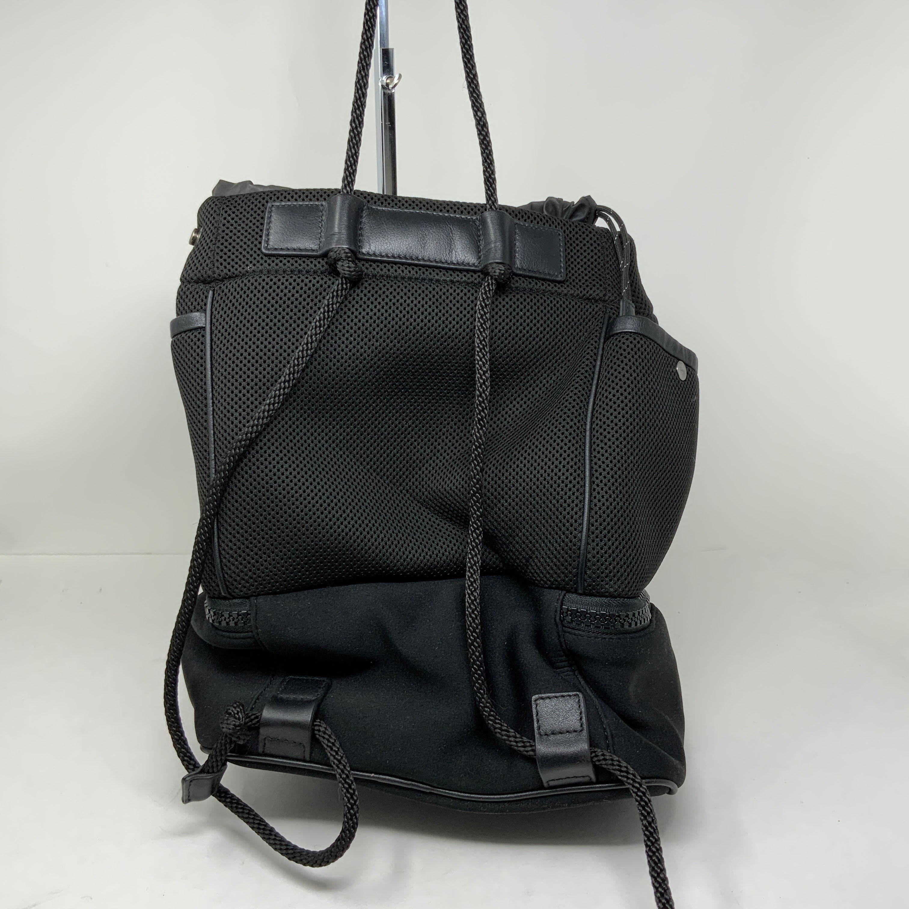 Transience Plunge Black Mesh Lightweight Travel Everyday Drawstring Backpack