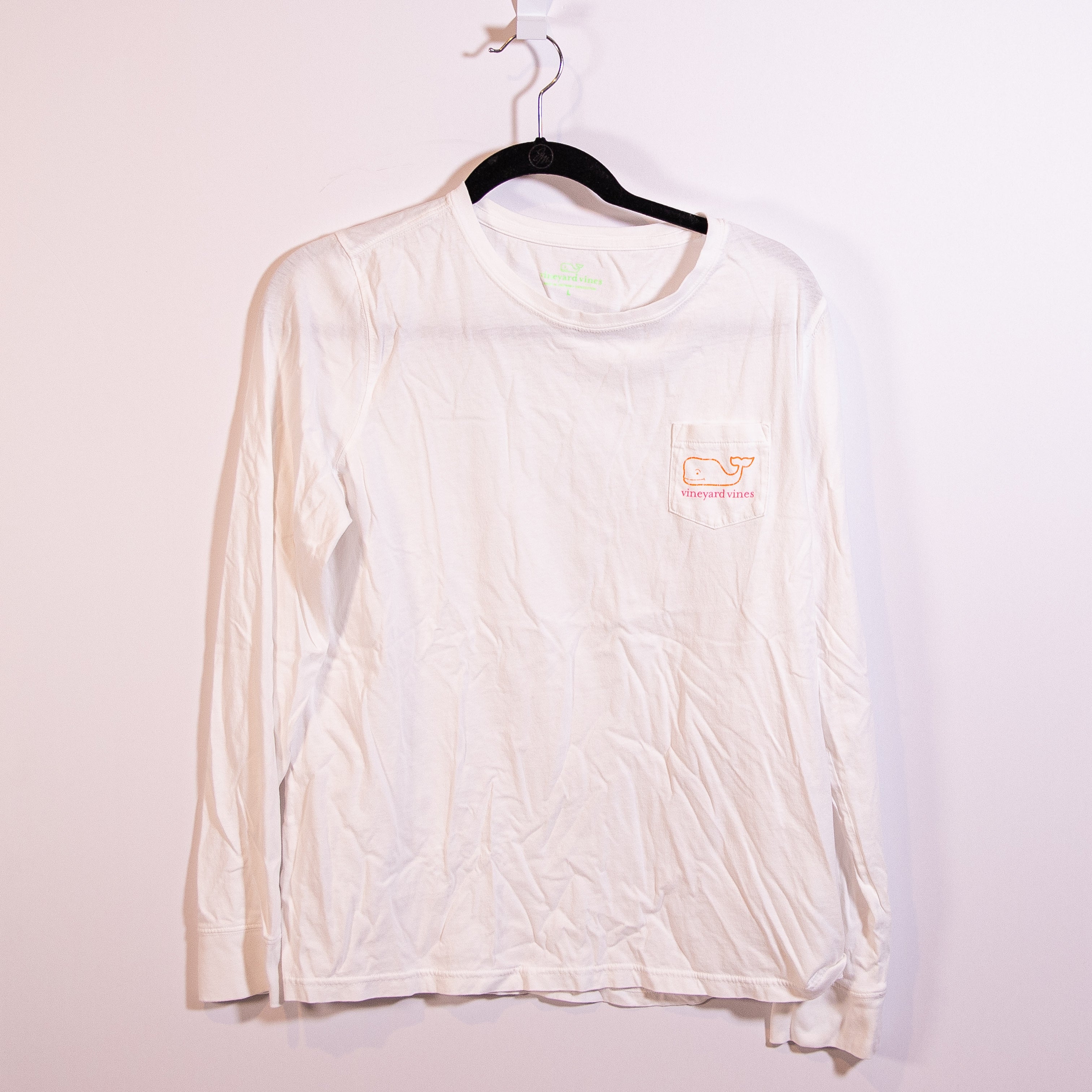 Vineyard Vines Women's Cotton Crew Neck Long Sleeve Graphic Print Tee Shirt L