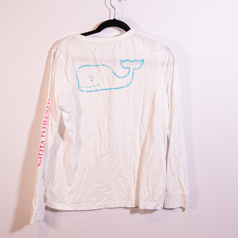 Vineyard Vines Women's Cotton Crew Neck Long Sleeve Graphic Print Tee Shirt L