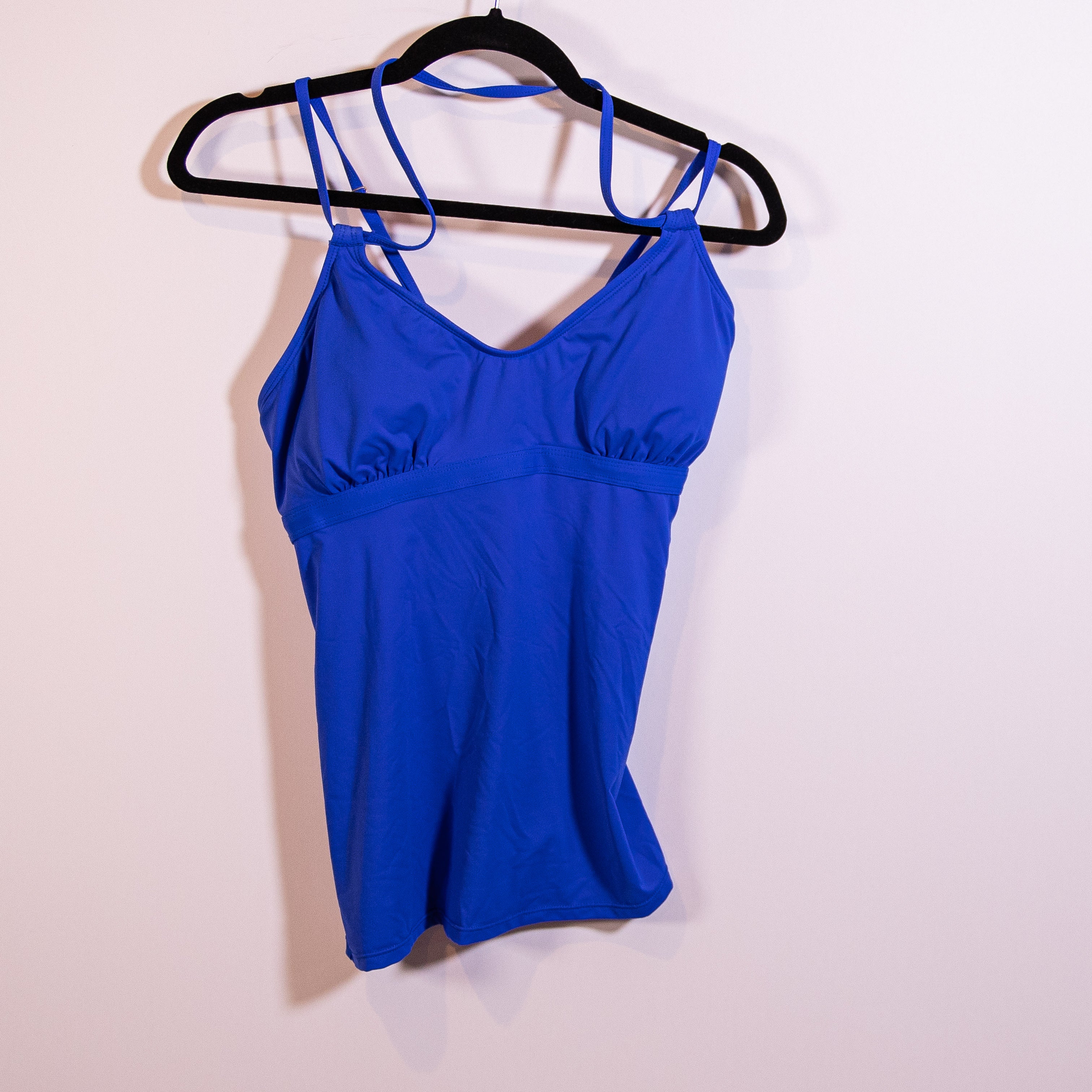 Athleta Women's Scoop Neck Tankini Bathing Suit Swimsuit Top Cobalt Blue Large