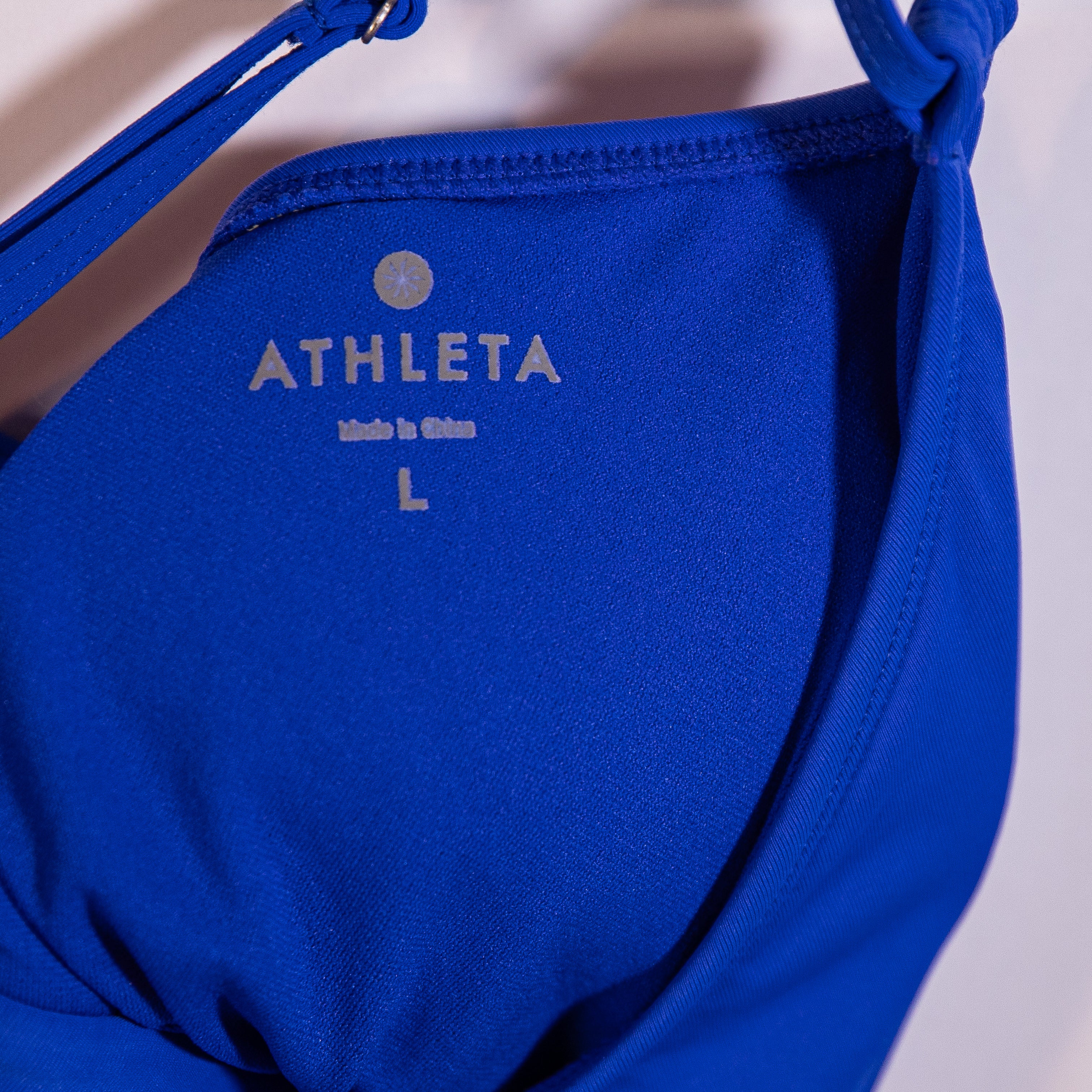 Athleta Women's Scoop Neck Tankini Bathing Suit Swimsuit Top Cobalt Blue Large