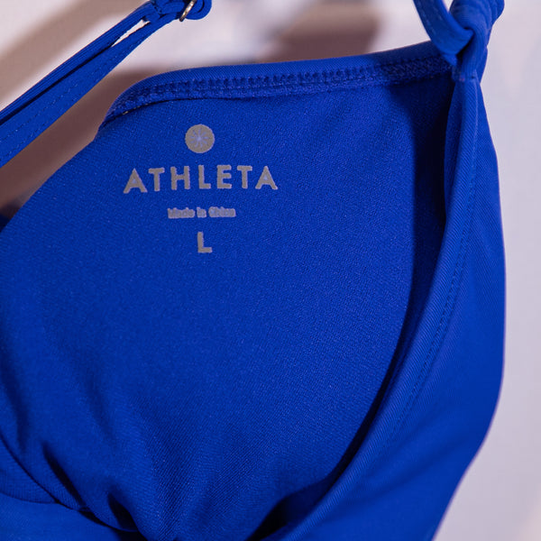 Athleta Women's Scoop Neck Tankini Bathing Suit Swimsuit Top Cobalt Blue Large