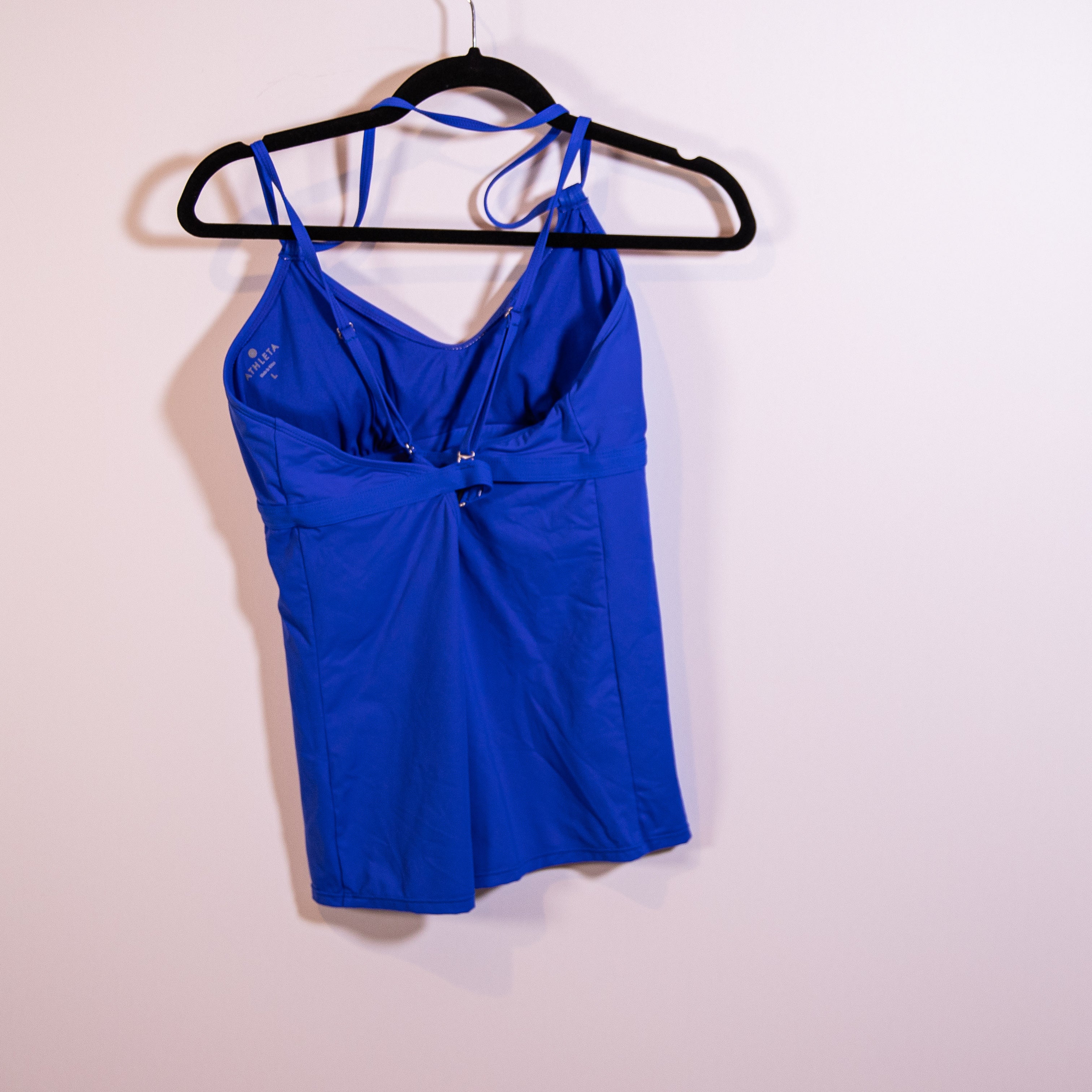 Athleta Women's Scoop Neck Tankini Bathing Suit Swimsuit Top Cobalt Blue Large