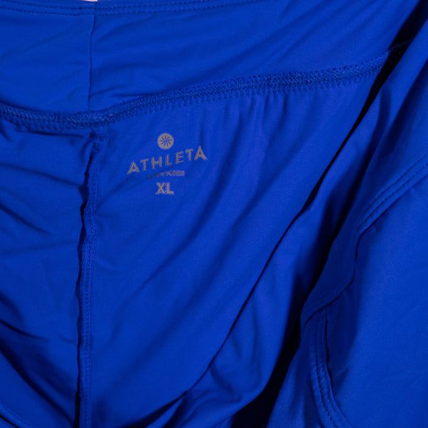 Athleta Women's Bathing Suit Swim Swimsuit Mini Pull On Skort Skirt Shorts Blue