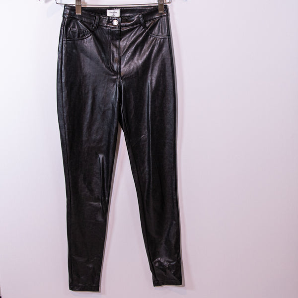 Wilfred Free Aritzia Charm Faux Vegan Leather High Waisted Leggings Pants Black