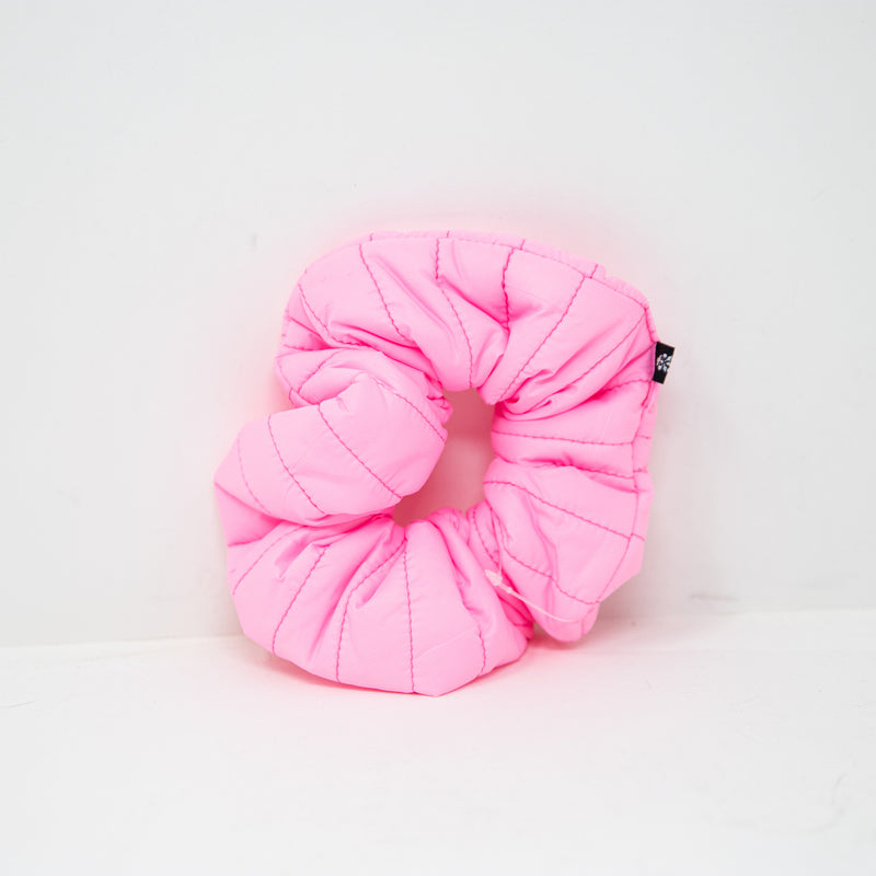 NEW Free People Super Sports Puffer Quilted Nylon Scrunchie Hair Tie Pink OS