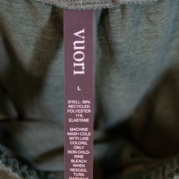 Vuori Women's Performance Dream Knit Mid Rise Ankle Crop Jogger Pants Green L