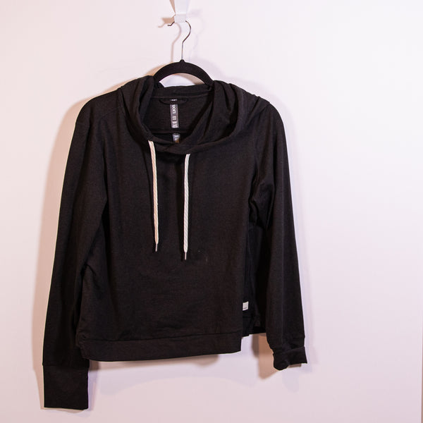 Vuori Women's Halo Essential Dream Knit Pullover Hoodie Sweater Heathered Black