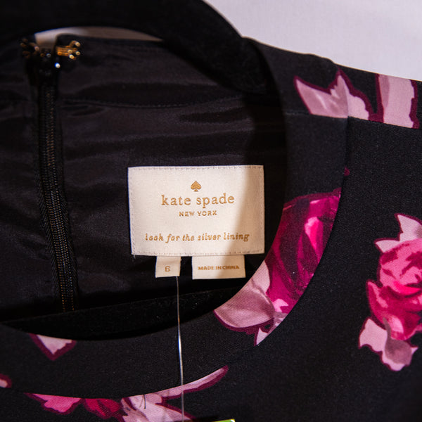 NEW Kate Spade Encore Rose Floral Flower Print Pattern Crepe Dress On Pointe 6