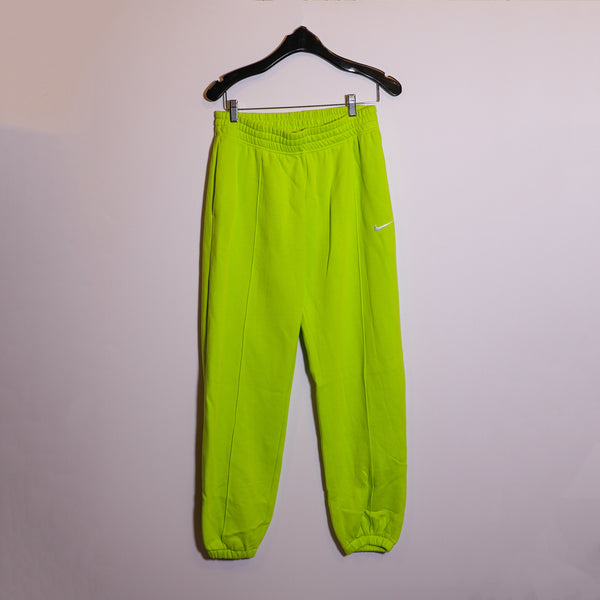 Nike Women's Sportswear Club Fleece Mid-Rise Oversized Sweatpants Lime Green S