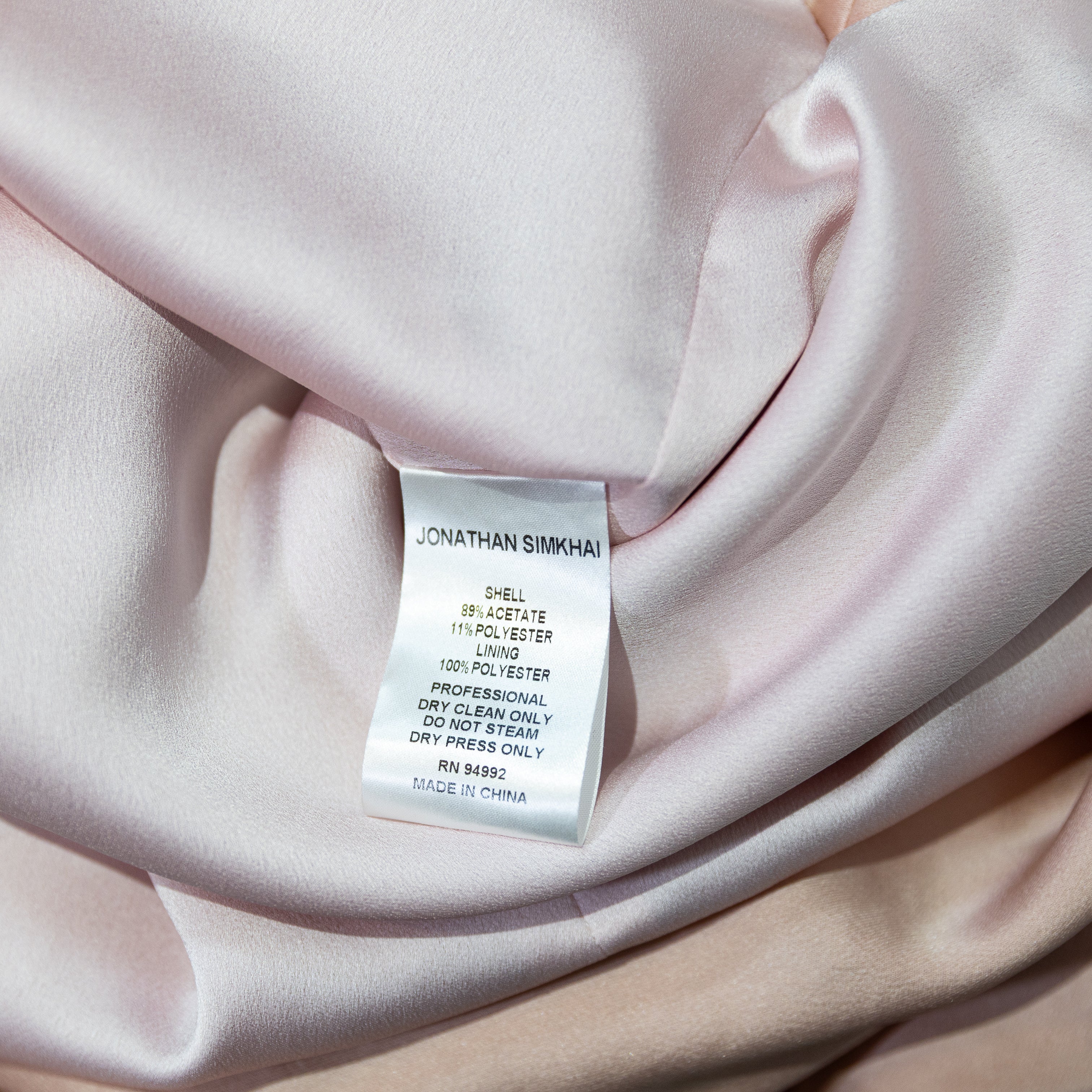 NEW Jonathan Simkhai Satin Cowl Neck Drape Slim Mini Dress Afterglow Pink 4