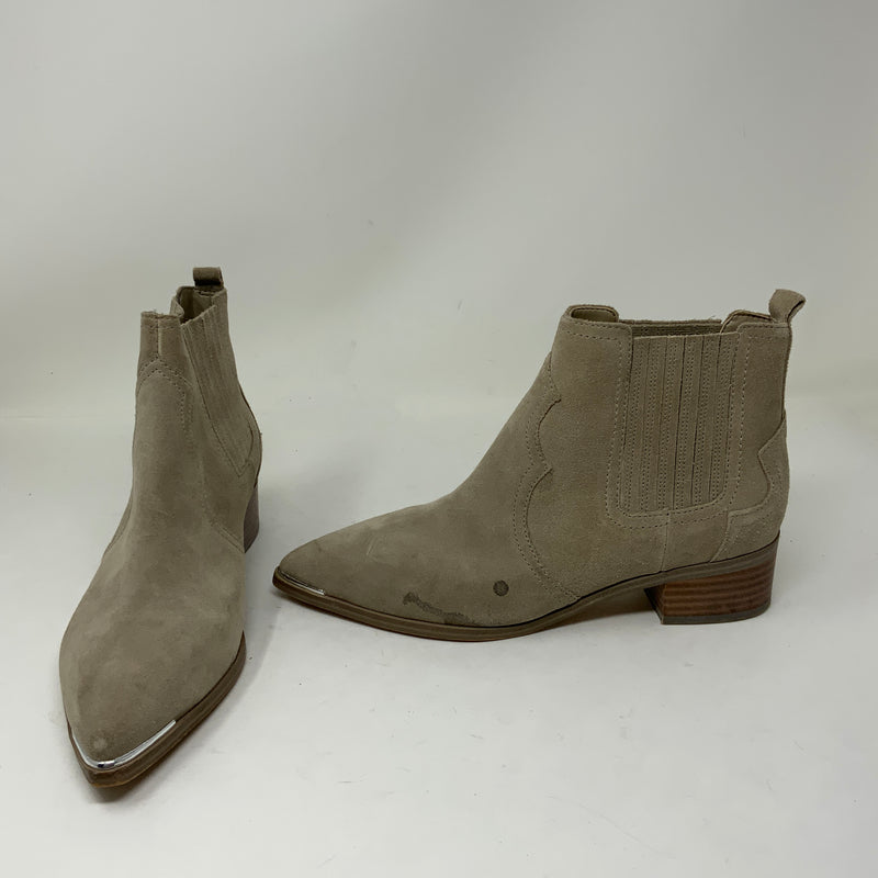 Marc Fisher Mlyohani Genuine Suede Leather Flat Pull On Booties Shoes Gray 7.5