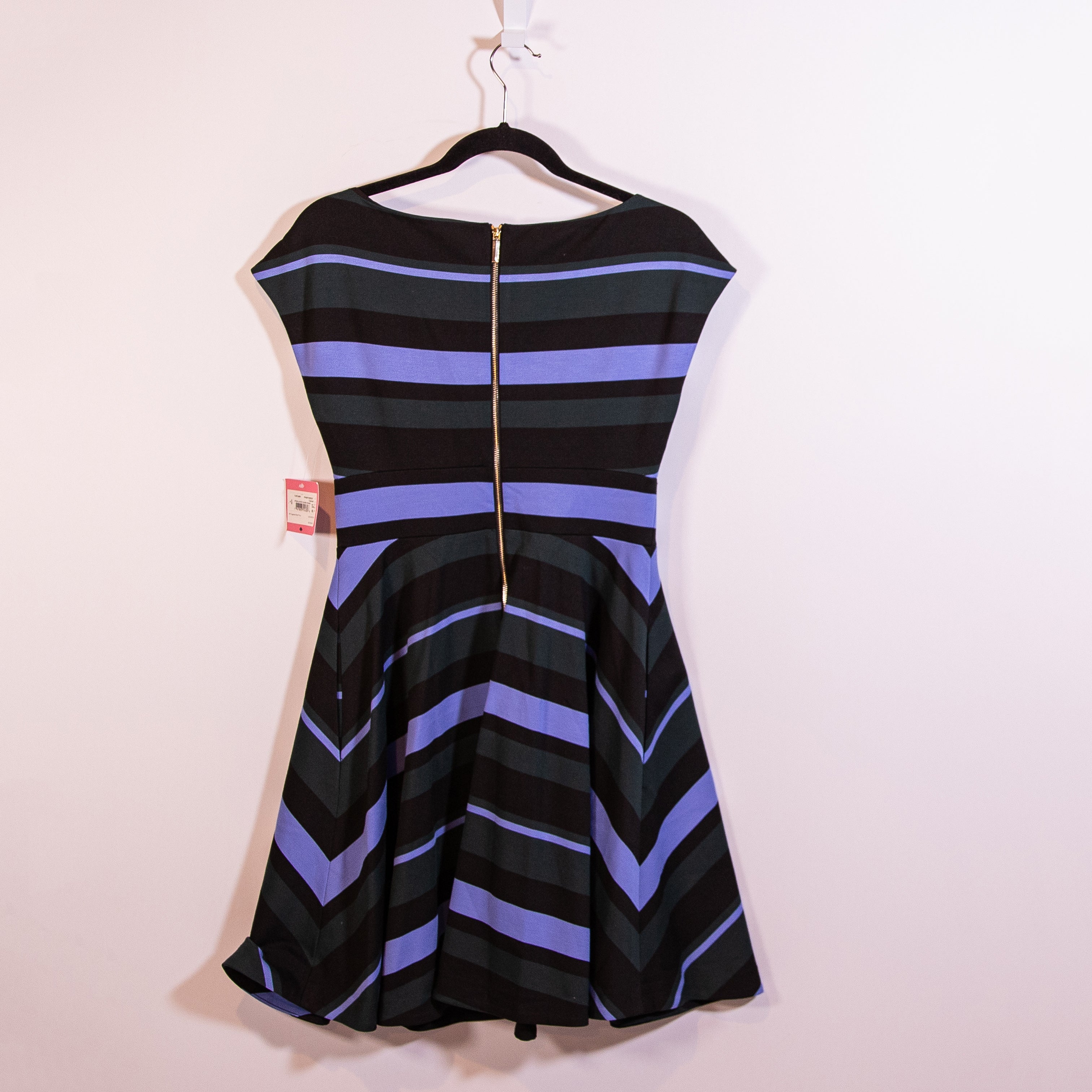 NEW Kate Spade Stripe Ponte Fiorella Pineforest Green Blue Midi Dress Small