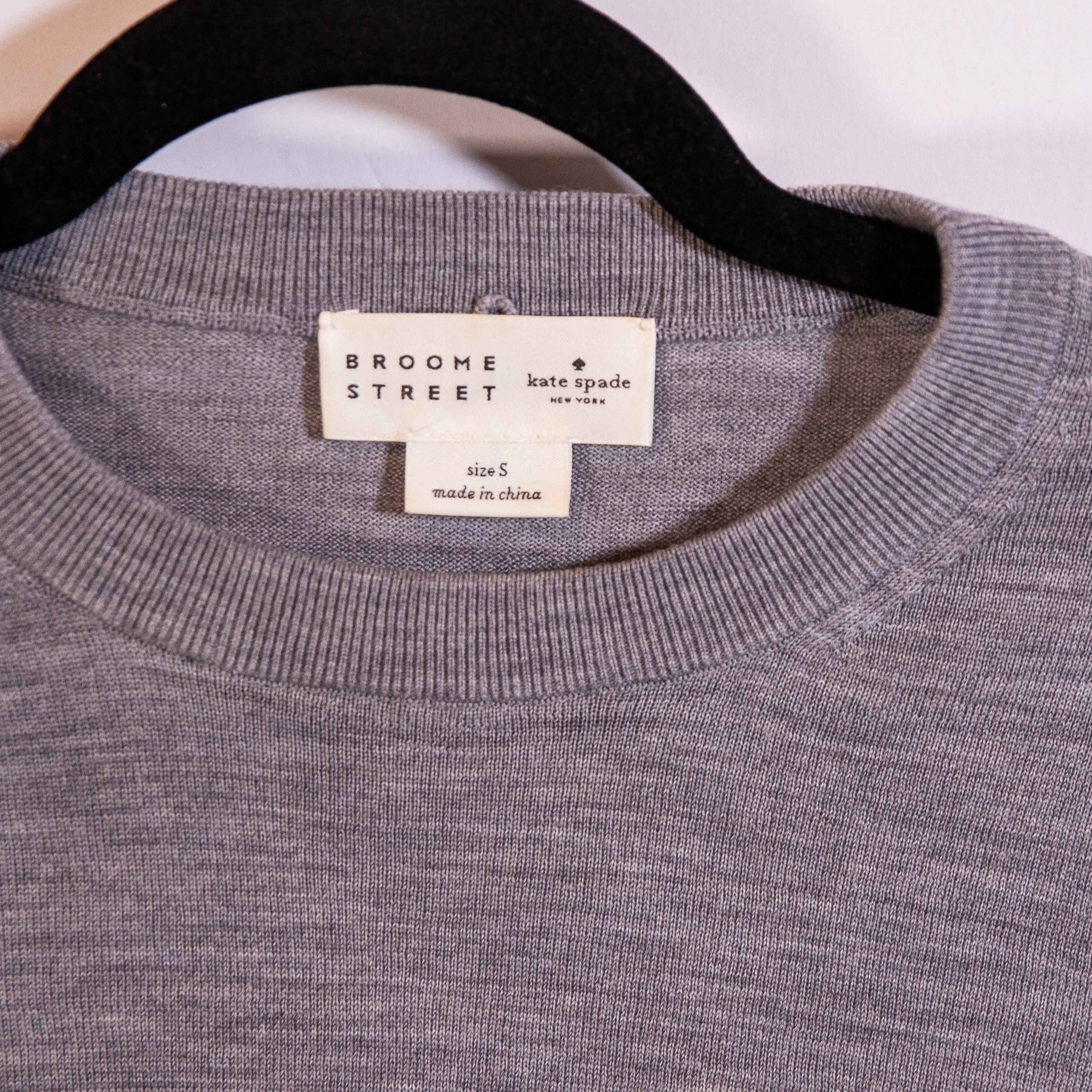 Kate Spade Broome Street Collared Relax Fit Knit Quarter Sleeve Sweater Gray S