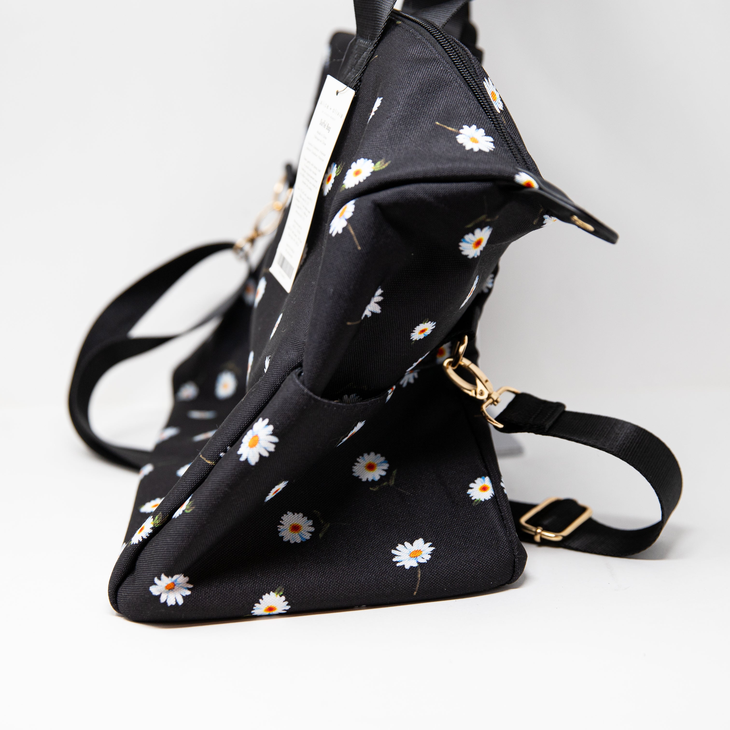 NEW Alice And Olivia Daisy Floral Flower Print Pattern Gym Weekender Travel Bag