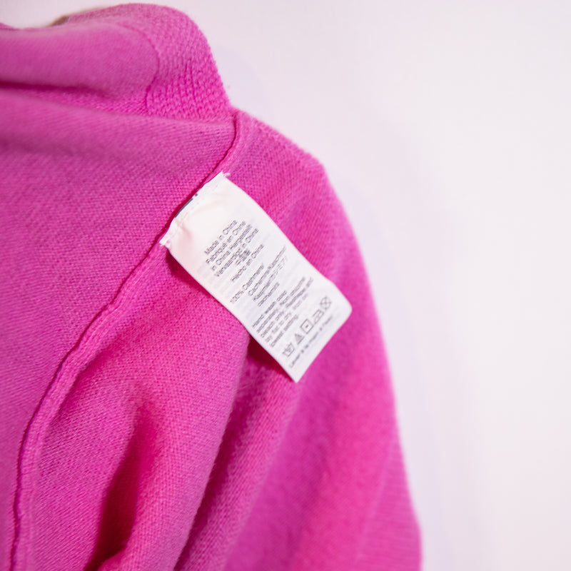 J. Crew Layla 100% Cashmere Knit Stretch Kiss Kiss Graphic Print Sweater Pink M