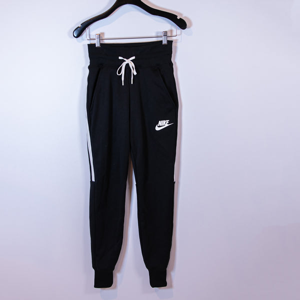 Nike Women's Sportswear Polyknit Mid Rise Cuff Ankle Length Joggers Pants Black