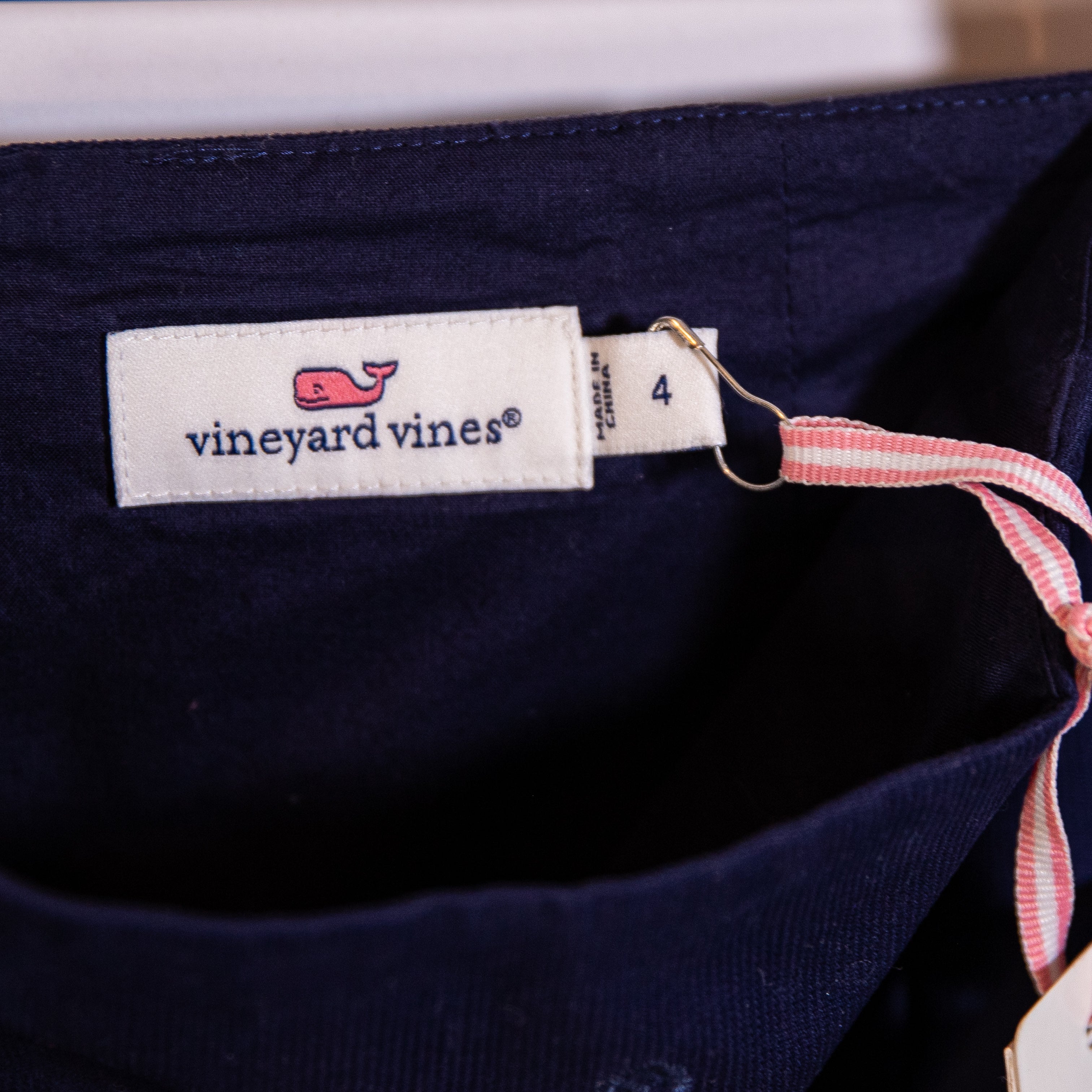 NEW Vineyard Vines Bedford Cord Eyelet Lace Pencil Skirt Nautical Navy Blue 4