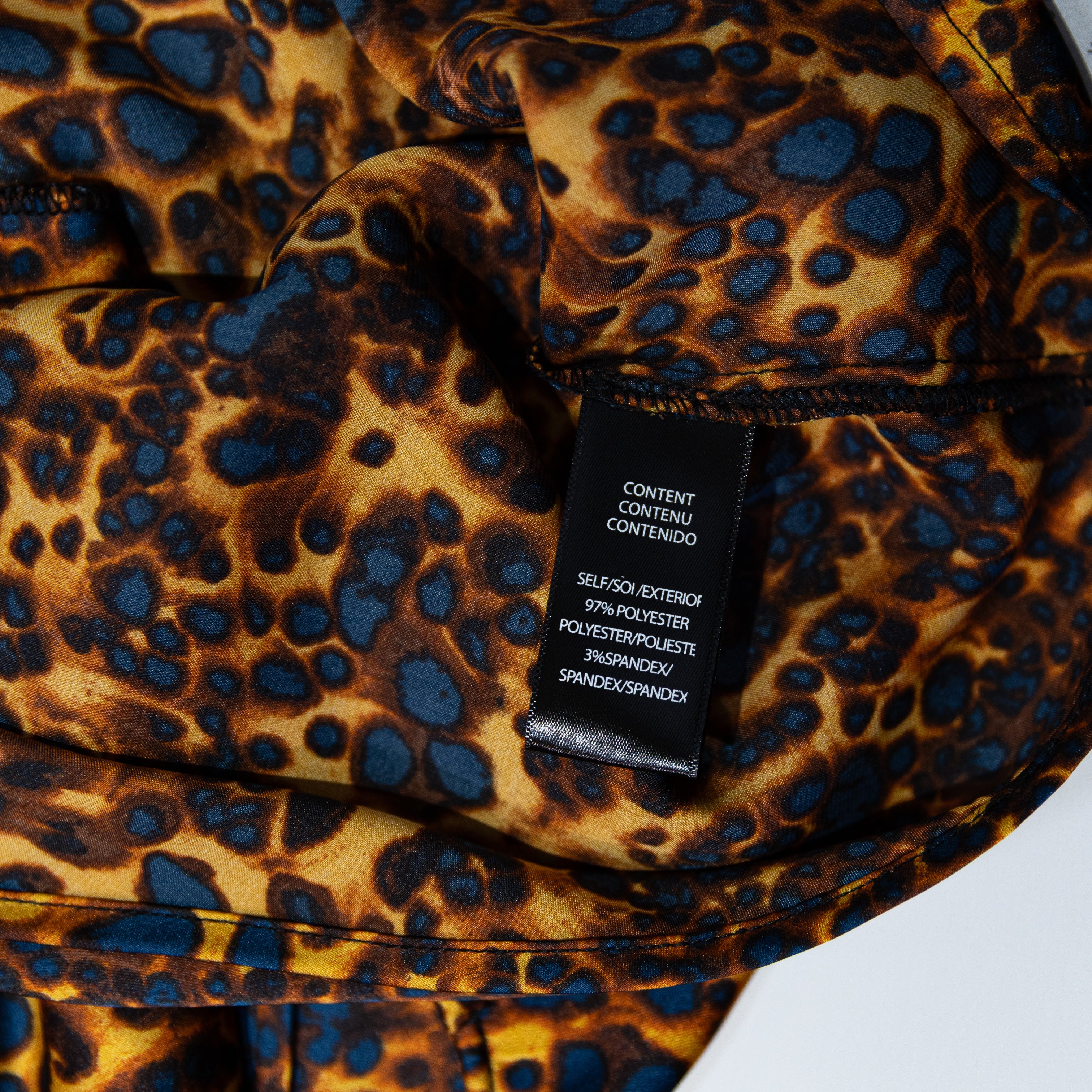 NEW WAYF South Shore Cami Cowl Neck Satin Tank Top Tortoise Print Pattern M