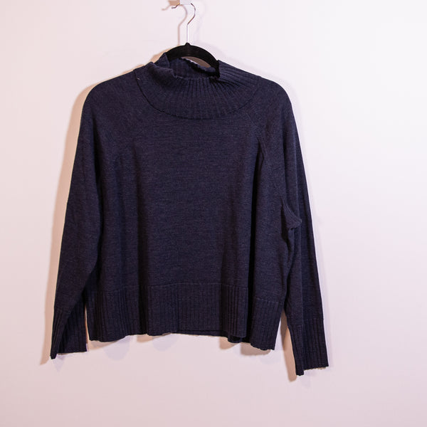 NEW Eileen Fisher Merino Jersey Knit Turtleneck Top in Regenerative Wool Sweater