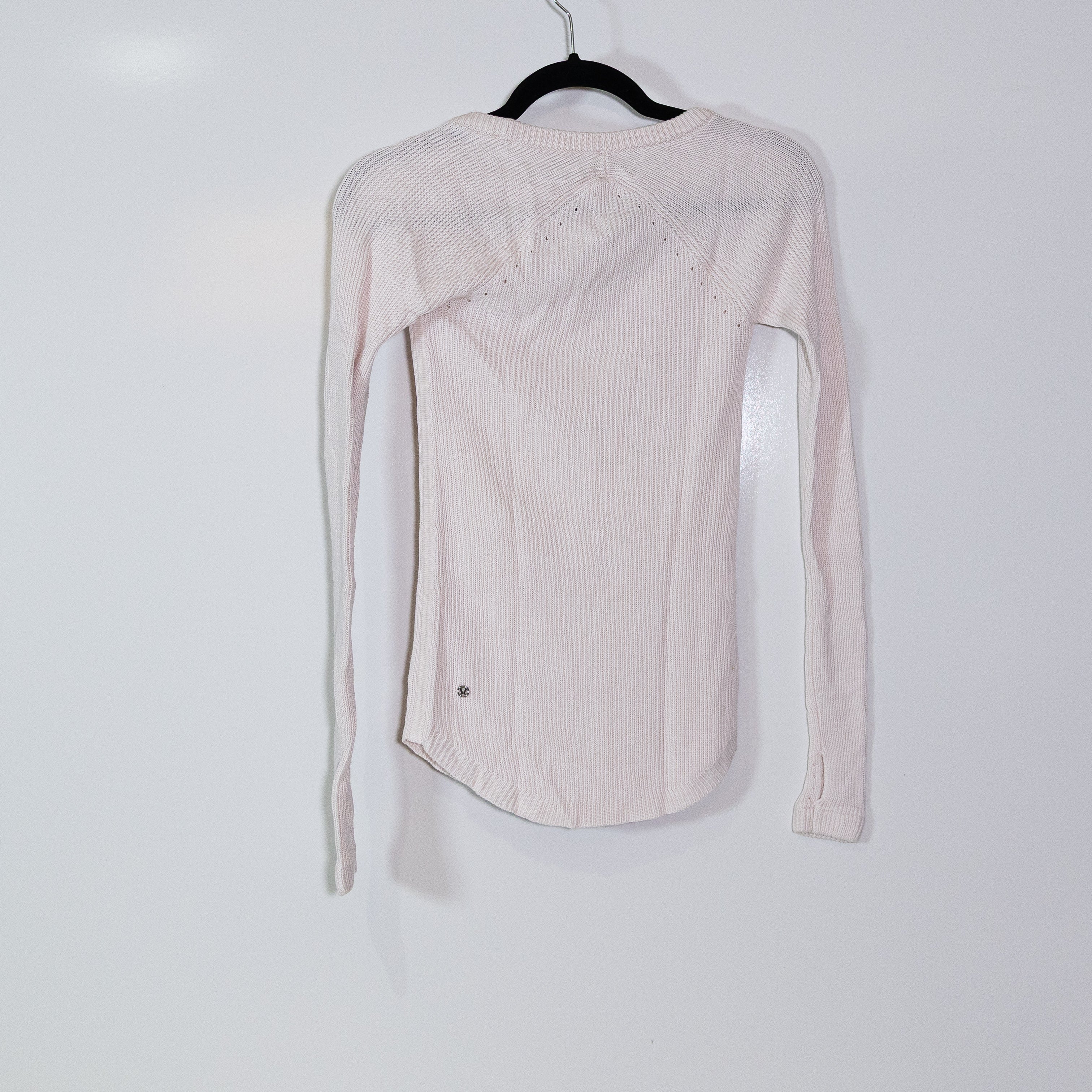 Lululemon Women's Cabin Yogi Long Sleeve Cashmere Blend Knit Sweater Blush Pink